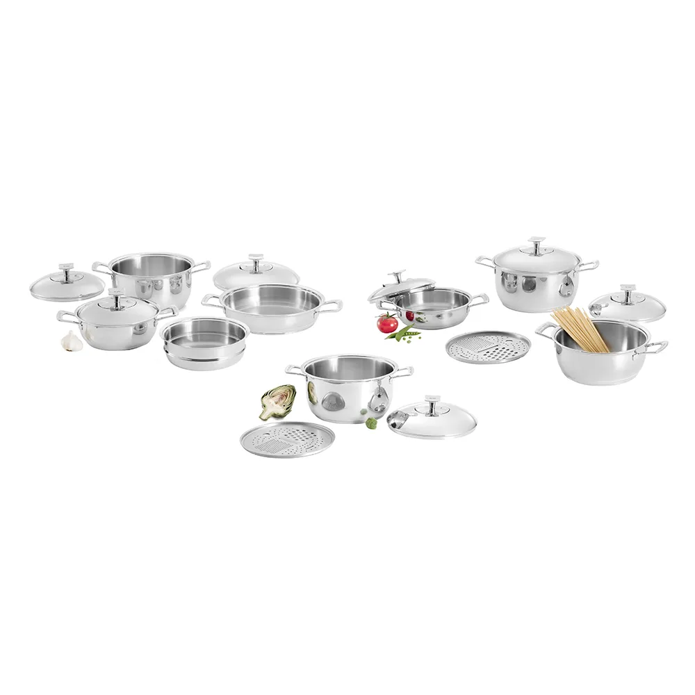 Set de ollas RenaWare de acero quirúrgico premium - Gourmet 17 piezas